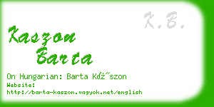 kaszon barta business card
